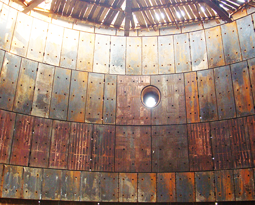 沙钢5800m3高炉炉缸用铸铜冷却壁现场安装图片