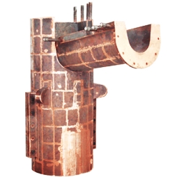奥斯麦特炉铜锍排放溜槽尾部水套