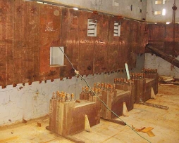 Flash furnace sedimentation tank and depleted area copper water jacket on-site installation photos