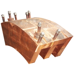 Top-blow furnace tooth type copper water jacket
