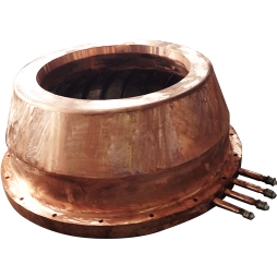 Copper water jacket for gold nozzle in Flash furnace